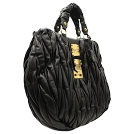 Miu Miu-Black Large Quilted Tote Bag-Black