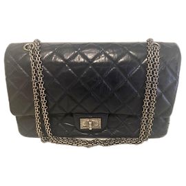 Chanel 2.55 Large Navy Blue Leather Handbag Navy blue