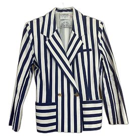 Chanel Blazer Blue Cotton Blue