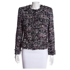 Chanel-Giacca in tweed con nastro da 15.000 dollari con bottoni gioiello CC.-Multicolore