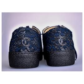 Chanel-sneakers / tennis lace-up shoes CC logo-Blue