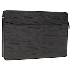 Louis Vuitton-LOUIS VUITTON Epi Pochette Homme Clutch Bag Black M52522 LV Auth 65617-Black