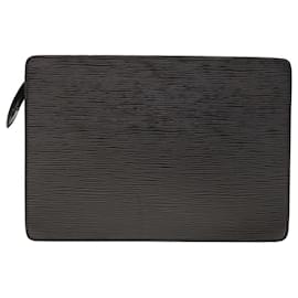 Louis Vuitton-LOUIS VUITTON Epi Pochette Homme Clutch Bag Black M52522 LV Auth 65617-Black