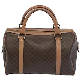 Céline-CELINE Macadam Canvas Boston Bag PVC Brown Auth 65586-Brown