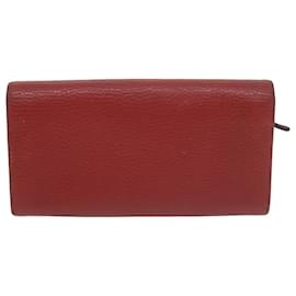 Gucci-GUCCI Swing Portemonnaie Leder Rot 354498 Auth bin5642-Rot