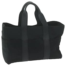 Hermès-HERMES Akapu Luco MM Hand Bag Nylon Black Auth yk10401-Black
