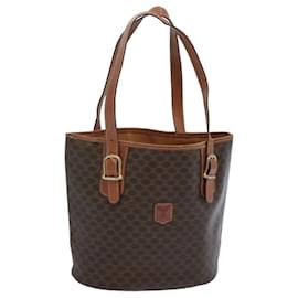 Céline-CELINE Macadam Canvas Shoulder Bag PVC Leather Brown Auth 66029-Brown