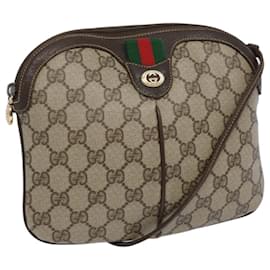 Gucci-GUCCI GG Supreme Web Sherry Line Shoulder Bag Beige 904 02 047 Auth yk10435-Beige