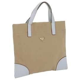 Prada-PRADA Hand Bag Canvas Beige Auth am5651-Beige