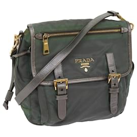 Prada-PRADA Shoulder Bag Nylon Khaki Auth 65578-Khaki