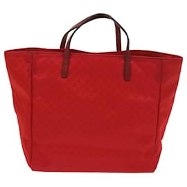 Gucci-GUCCI Micro GG Canvas Einkaufstasche Nylon Rot 284721 Authentifizierungs-ac2686-Rot