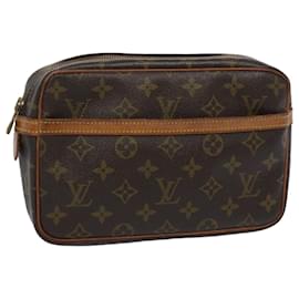 Louis Vuitton-Louis Vuitton Monogram Compiegne 23 Bolsa de Embreagem M51847 LV Auth am5679-Monograma