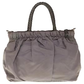Prada-Prada Hand Bag Nylon 2way Gray Auth yk10519-Grey