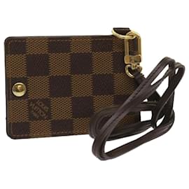 Louis Vuitton-LOUIS VUITTON Damier Ebene Porte Cartes ID Bandouliere Case N60016 Auth LV 65660-Autre