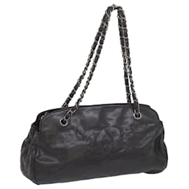 Chanel-CHANEL Chain Shoulder Bag Caviar Skin Black CC Auth 65255EIN-Schwarz