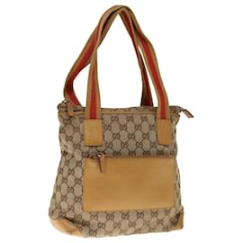 Gucci-Sacola GUCCI GG Canvas Sherry Line Bege Laranja 0190402 auth 65970-Bege,Laranja