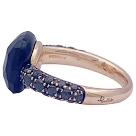 Pomellato-Pomellato "Capri" ring in pink gold, black diamonds and onyx.-Other