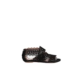 Alaïa-Leather sandals-Black