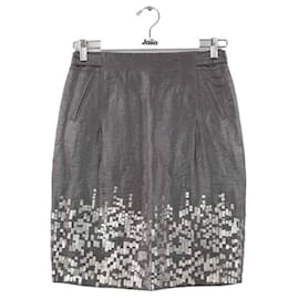 Dior-Falda de lino-Plata