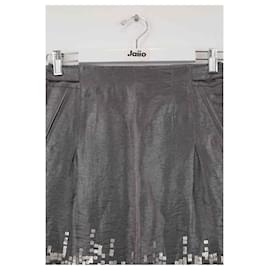 Dior-Falda de lino-Plata