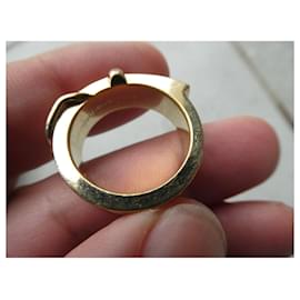 Hermès-anillo de pañuelo vintage de Hermès con caja-Gold hardware