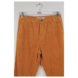 Autre Marque-Pantalones rectos en algodón-Amarillo