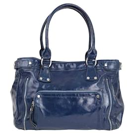 Longchamp-Bolso de cuero-Azul