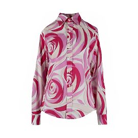 Autre Marque Camicia con stampa Peonie Rubino Gaeta Multicolore