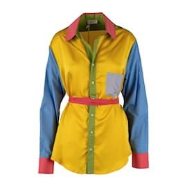 Autre Marque-Camisa Cruzada Colorblock Rubino Gaeta-Multicor