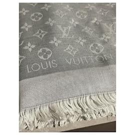 Louis Vuitton-LOUIS VUITTON Foulards T.  silk-Gris