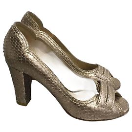 Chloé CHLOE Espadrilles T.EU 37 Pelli esotiche D'oro