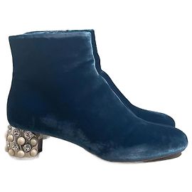 MIU MIU Stiefeletten T.EU 37 Samt Blau