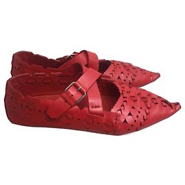 Céline CELINE Ballerinas T.EU 37 Leder Rot