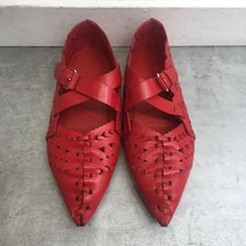 Céline-CELINE  Ballet flats T.eu 37 leather-Red