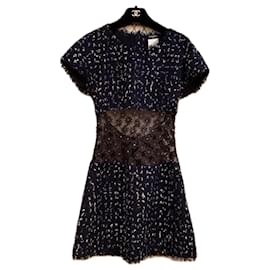 Chanel-Saint-Tropez Werbekampagne Tweed-Kleid-Marineblau