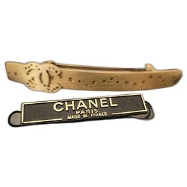 Barette chanel étoiles CC Doré