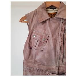 Belstaff-Colete de jaqueta de couro à prova de intempéries da linha Belstaff Black Prince para mulheres motociclistas.-Rosa