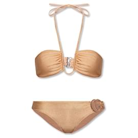 Gucci-Gucci GG buckle two piece swimsuit-Golden