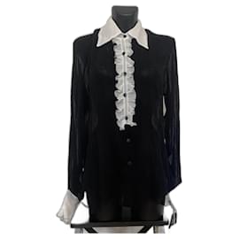 Anna Sui-Blusa arricciata in lyocell-georgette di ANNA SUI-Nero