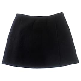 Cos-Quilted Wrap Mini Skirt-Black