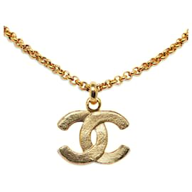 Chanel-Collar colgante Chanel Gold CC-Dorado