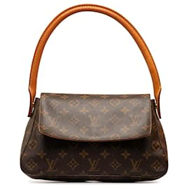 Louis Vuitton-Louis Vuitton Brown Monogram Looping Mini-Brown