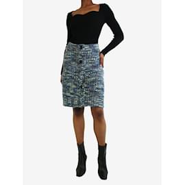 Acne-Blue buttoned wool skirt - size XXS/XS-Blue