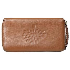 Mulberry Carteira marrom com zíper e detalhes da marca Marrom