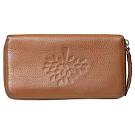 Mulberry-Brown zipped wallet with brand detailing-Brown