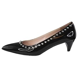 Miu Miu-Zapatos de tacón de gatito negros con detalle de tachuelas - talla UE 36.5-Negro