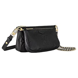Louis Vuitton LV Multi pochette in pelle nera nuova Nero