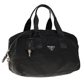 Prada-PRADA Boston Bag Nylon Black Auth yk10553-Black