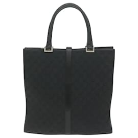 Gucci-GUCCI Jackie GG Canvas Hand Bag Black 002 1064 1669 auth 65997-Black