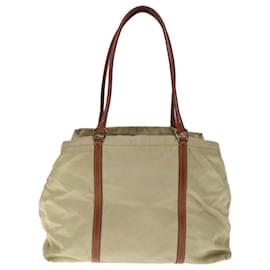 Prada-Bolso Tote PRADA Nylon Crema Auténtica 65448-Crudo